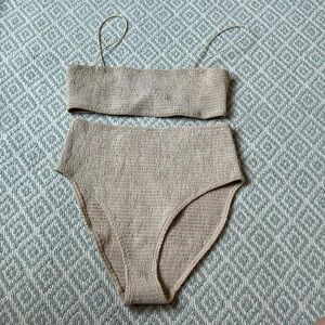 Toteme Smocked Bikini (Beige)